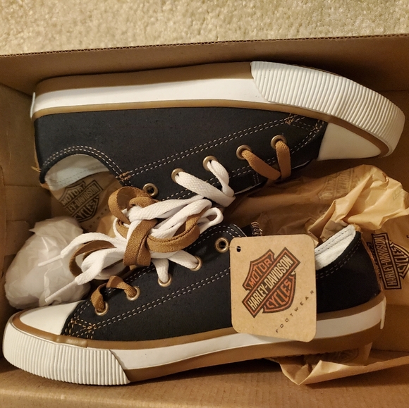 Harley Davidson navy blue tennis shoes. Size 7 - Picture 1 of 4